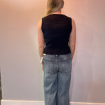 The Sleek Rib Knit Top in Navy