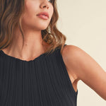 The Sleek Rib Knit Top in Brown