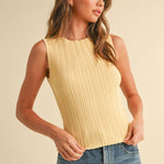 The Sleek Rib Knit Top in Brown