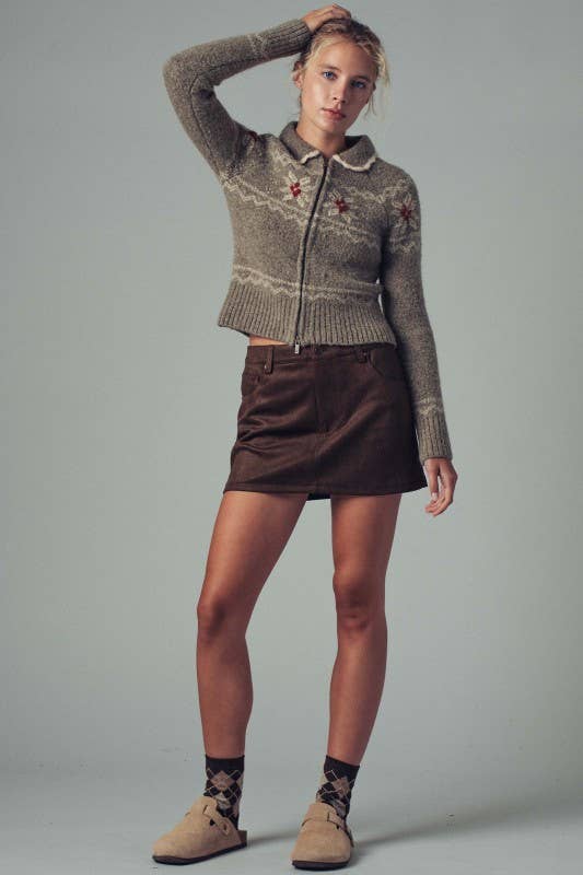 The Sleek & Suede Mini Skort