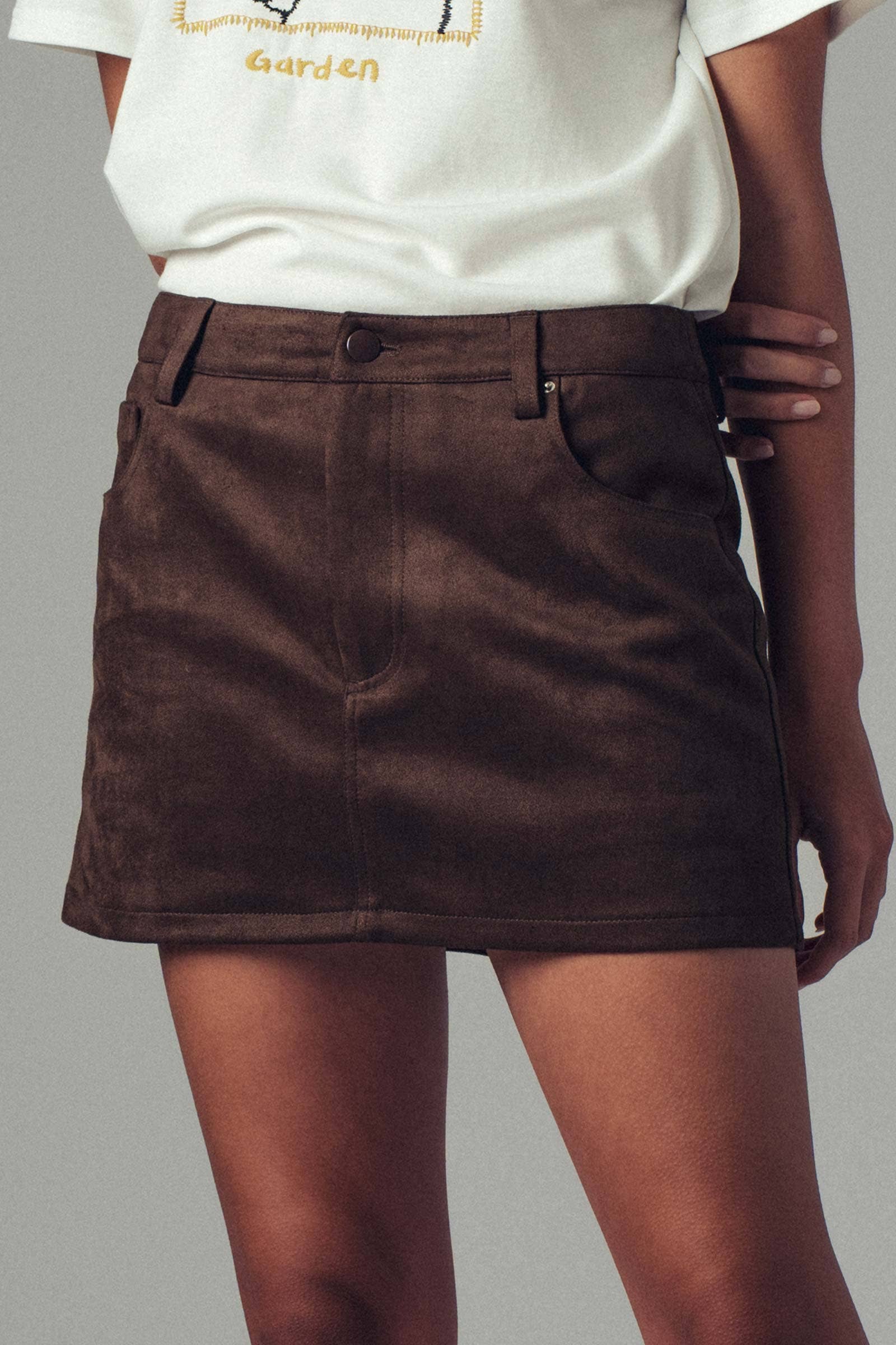 The Sleek & Suede Mini Skort