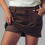 The Sleek & Suede Mini Skort