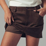 The Sleek & Suede Mini Skort