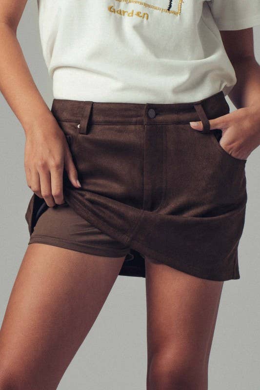 The Sleek & Suede Mini Skort
