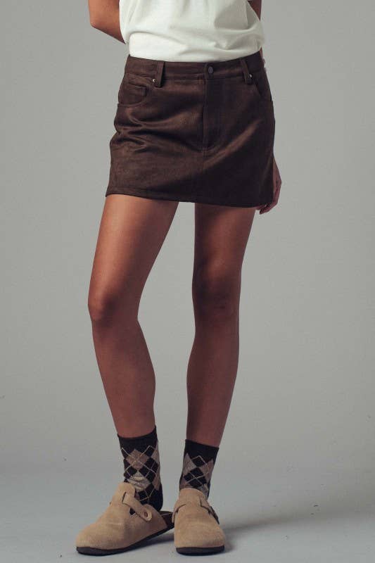 The Sleek & Suede Mini Skort