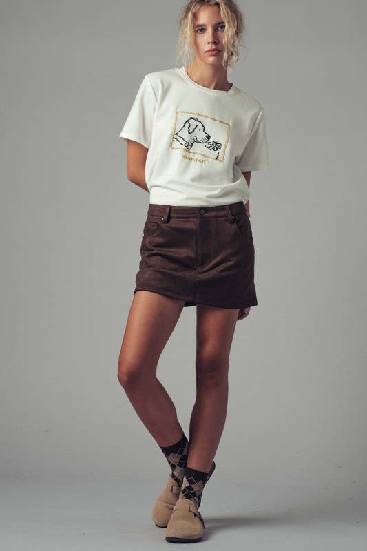 The Sleek & Suede Mini Skort