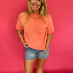 The Soft Edit Mock Neck Knit in Coral - Shabby 2 Chic Boutiques