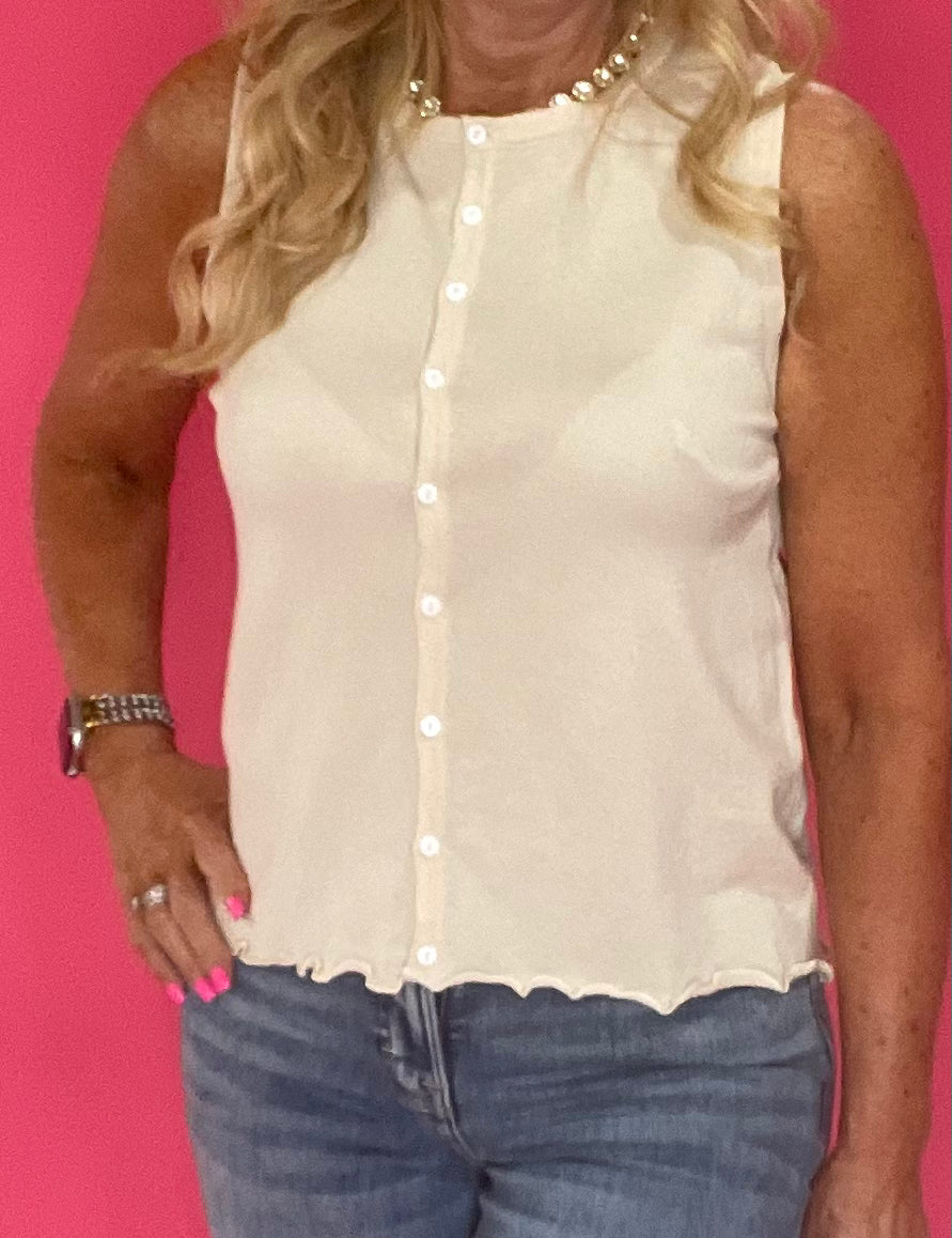 The “Soft & Simple” Button Sweater Tank