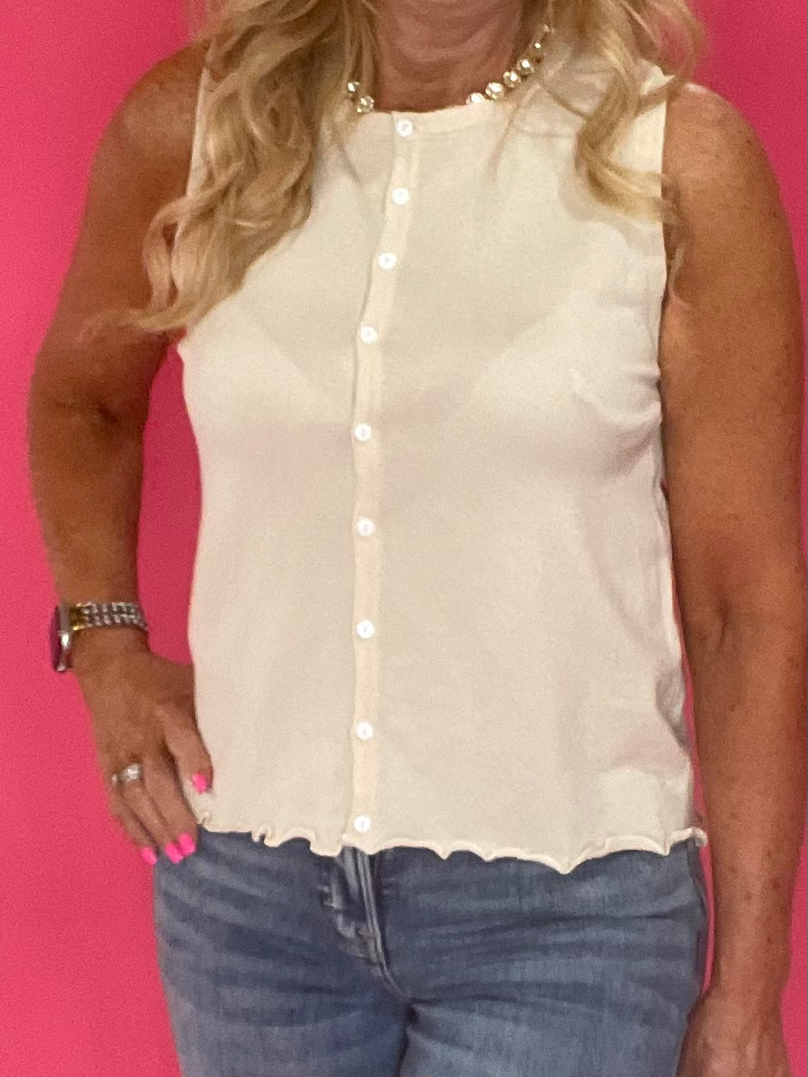 The “Soft & Simple” Button Sweater Tank
