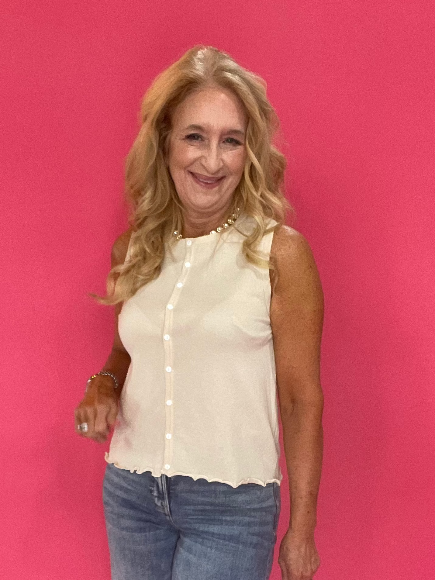 The “Soft & Simple” Button Sweater Tank