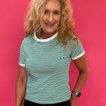 The “Sunny Side Stripe” Tee in Green - Shabby 2 Chic Boutiques