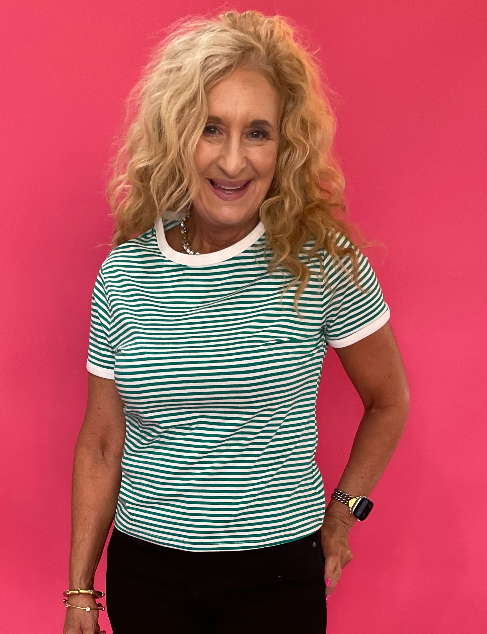 The “Sunny Side Stripe” Tee in Green - Shabby 2 Chic Boutiques