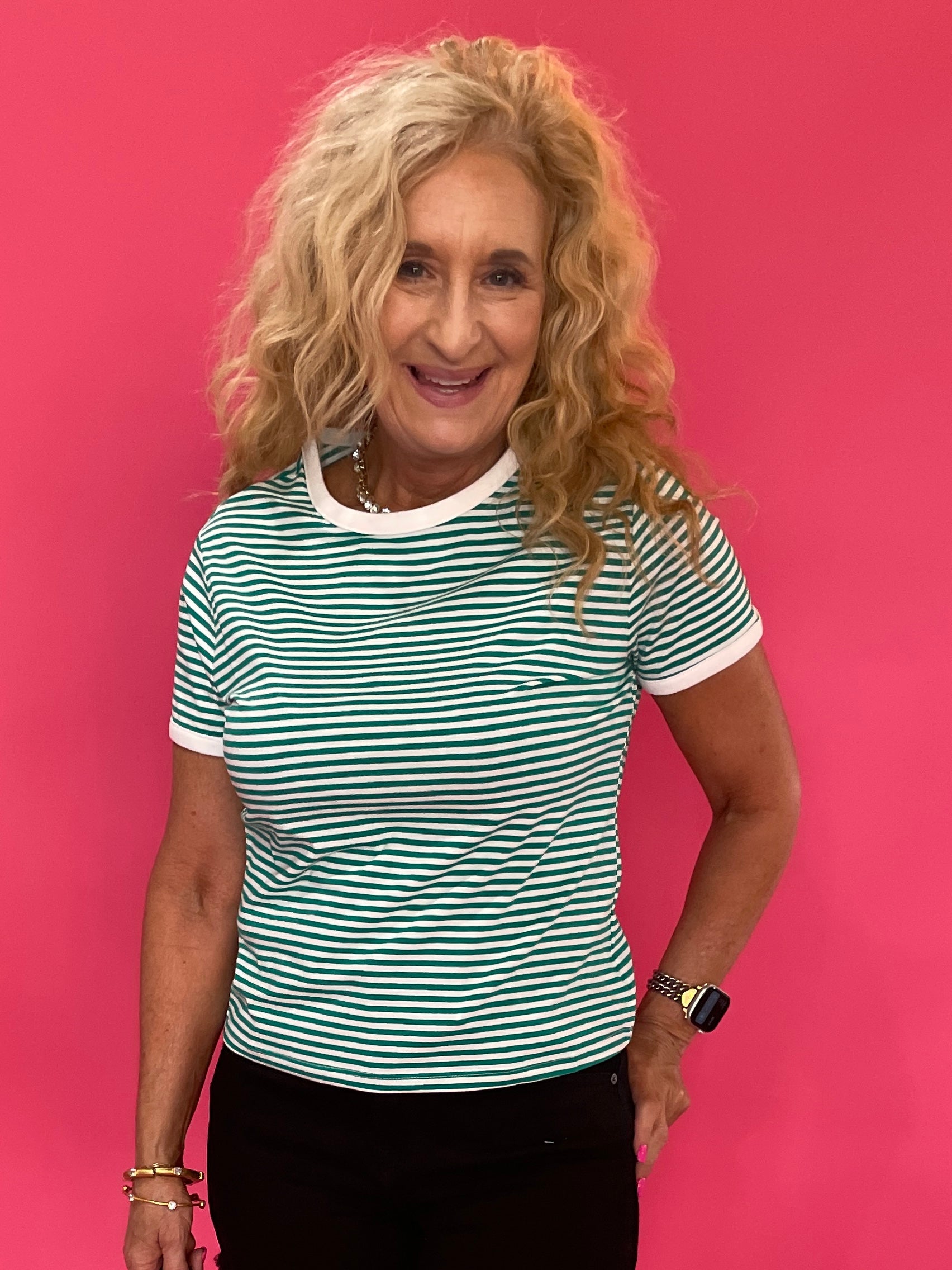 The “Sunny Side Stripe” Tee in Green - Shabby 2 Chic Boutiques