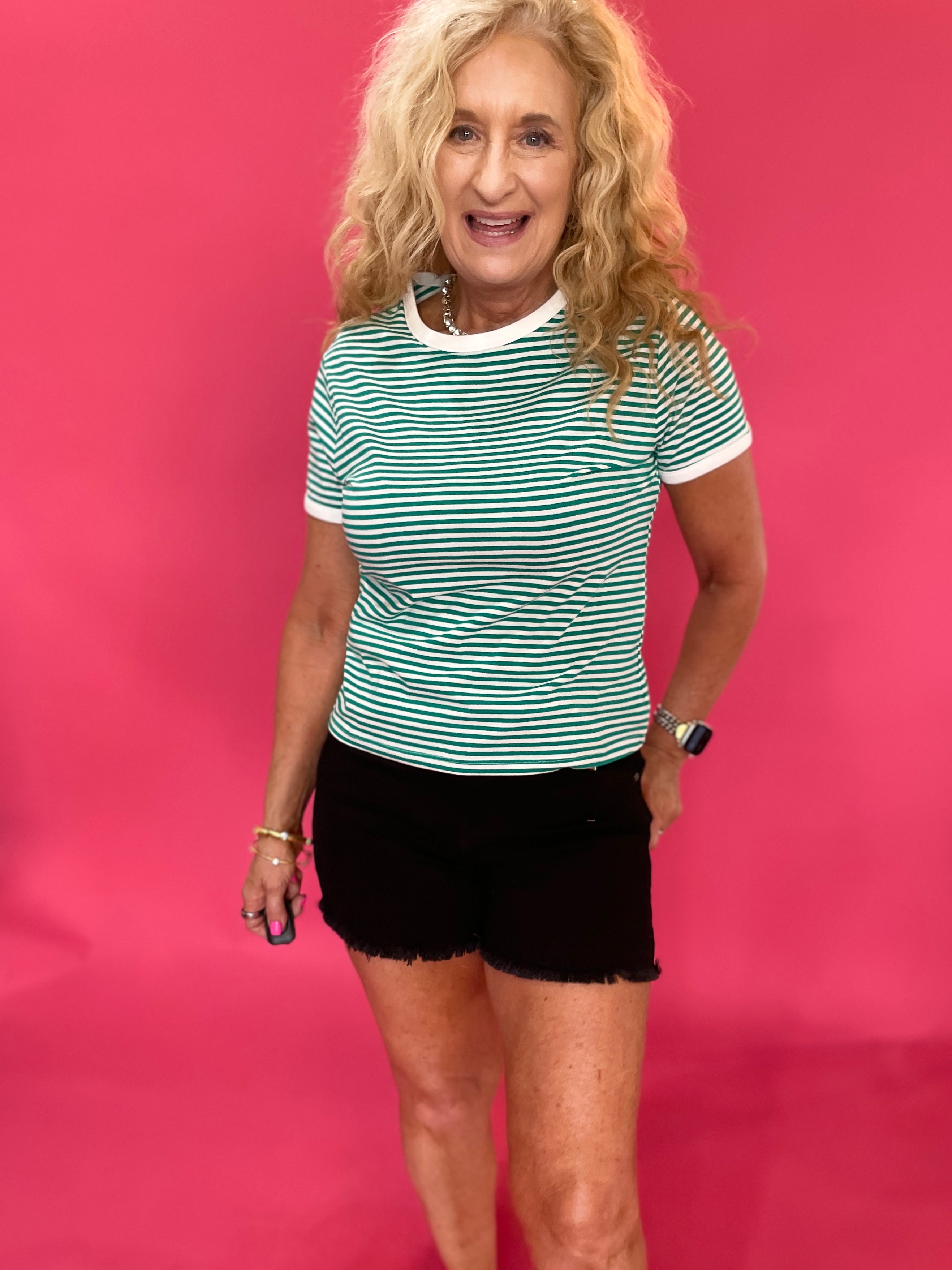 The “Sunny Side Stripe” Tee in Green - Shabby 2 Chic Boutiques