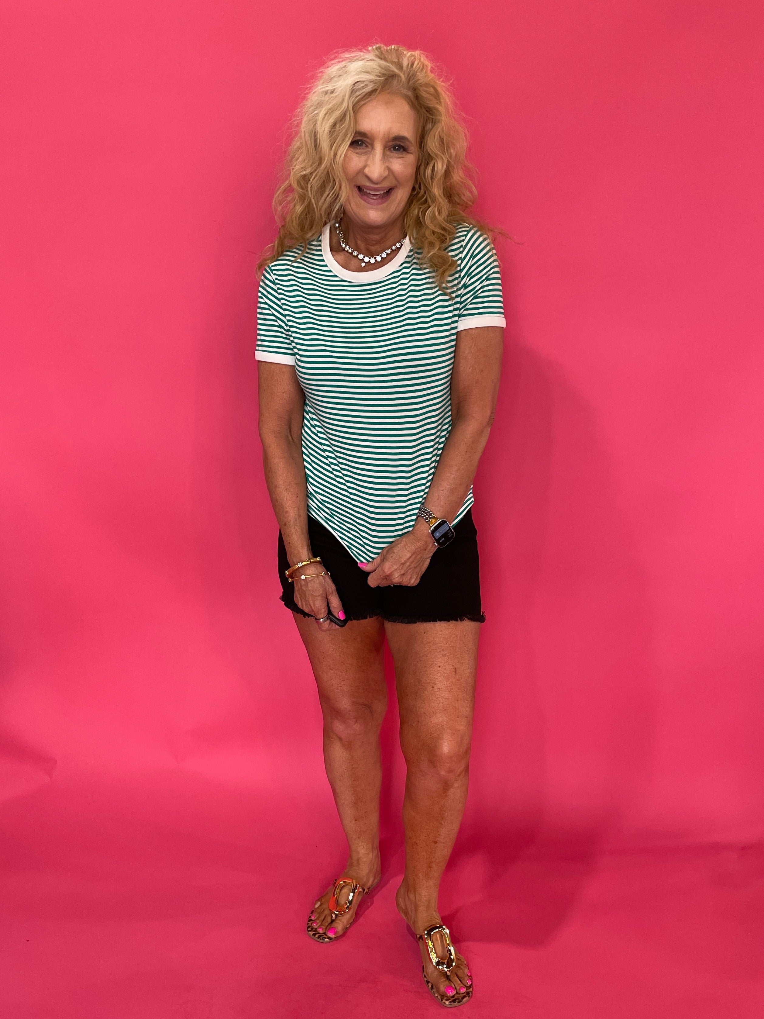 The “Sunny Side Stripe” Tee in Green - Shabby 2 Chic Boutiques