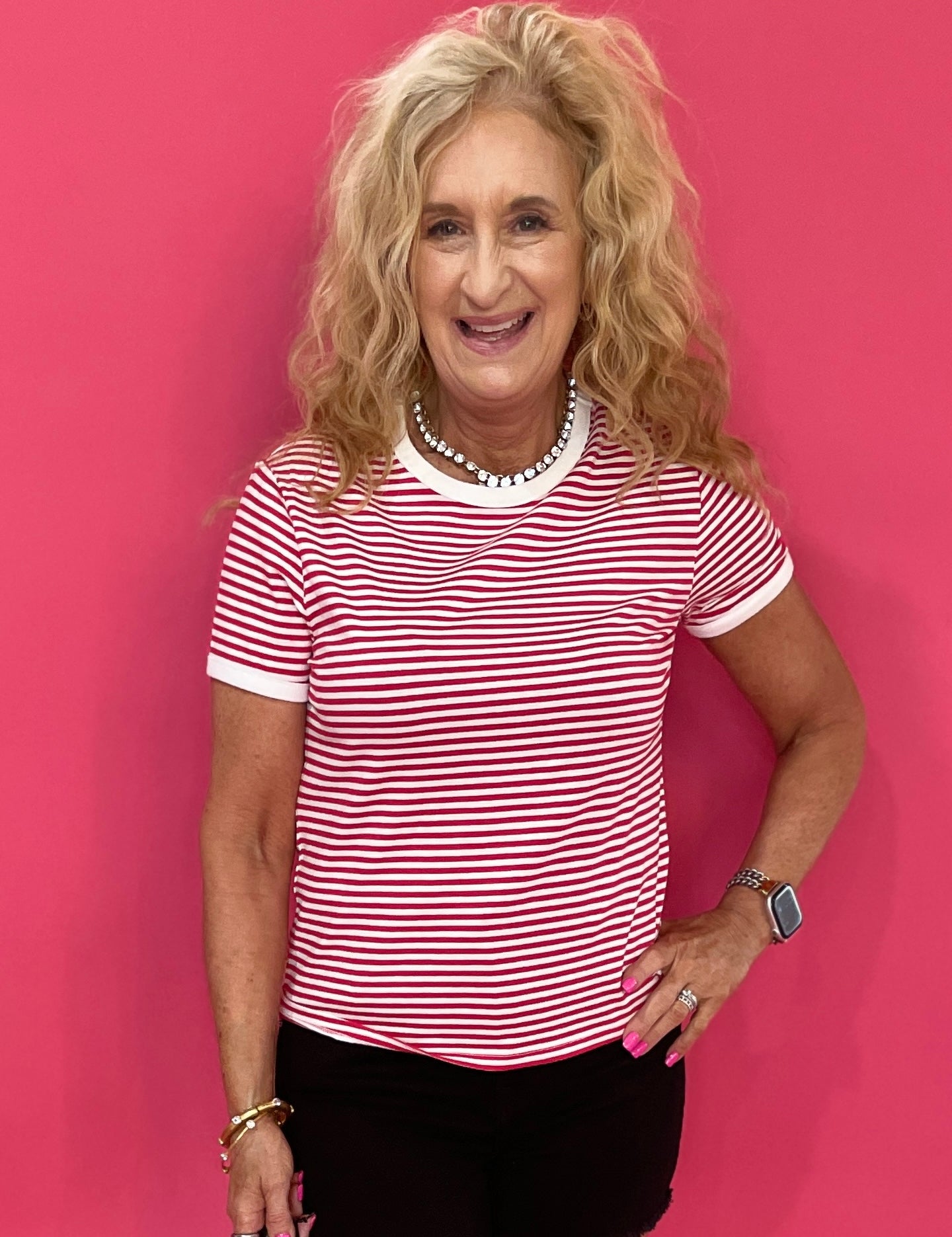 The “Sunny Side Stripe” Tee in Red - Shabby 2 Chic Boutiques