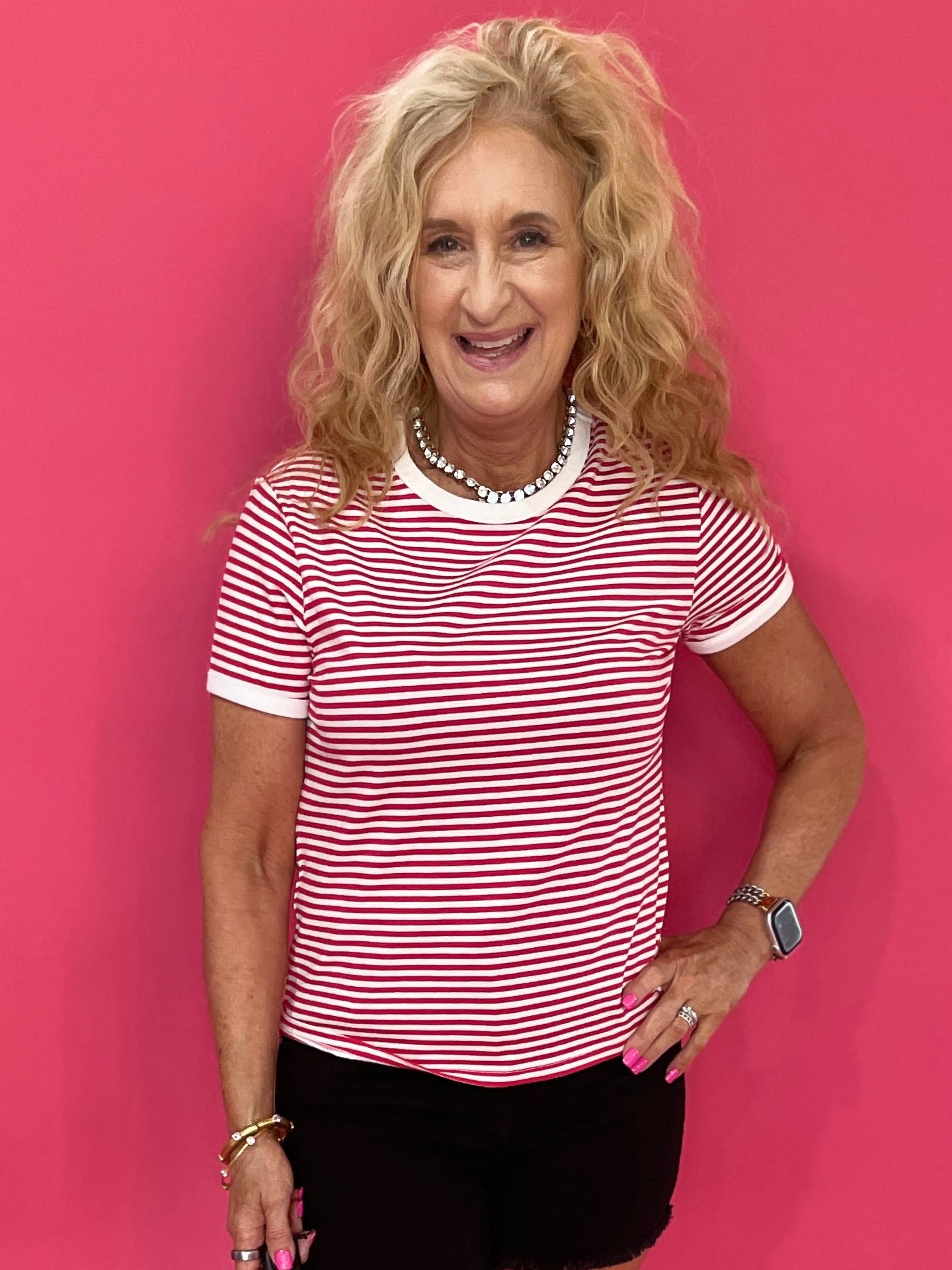 The “Sunny Side Stripe” Tee in Red - Shabby 2 Chic Boutiques