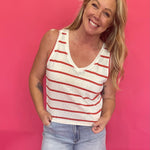 The “Sunny Stripe” V-Neck Tank - Shabby 2 Chic Boutiques