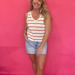 The “Sunny Stripe” V-Neck Tank - Shabby 2 Chic Boutiques