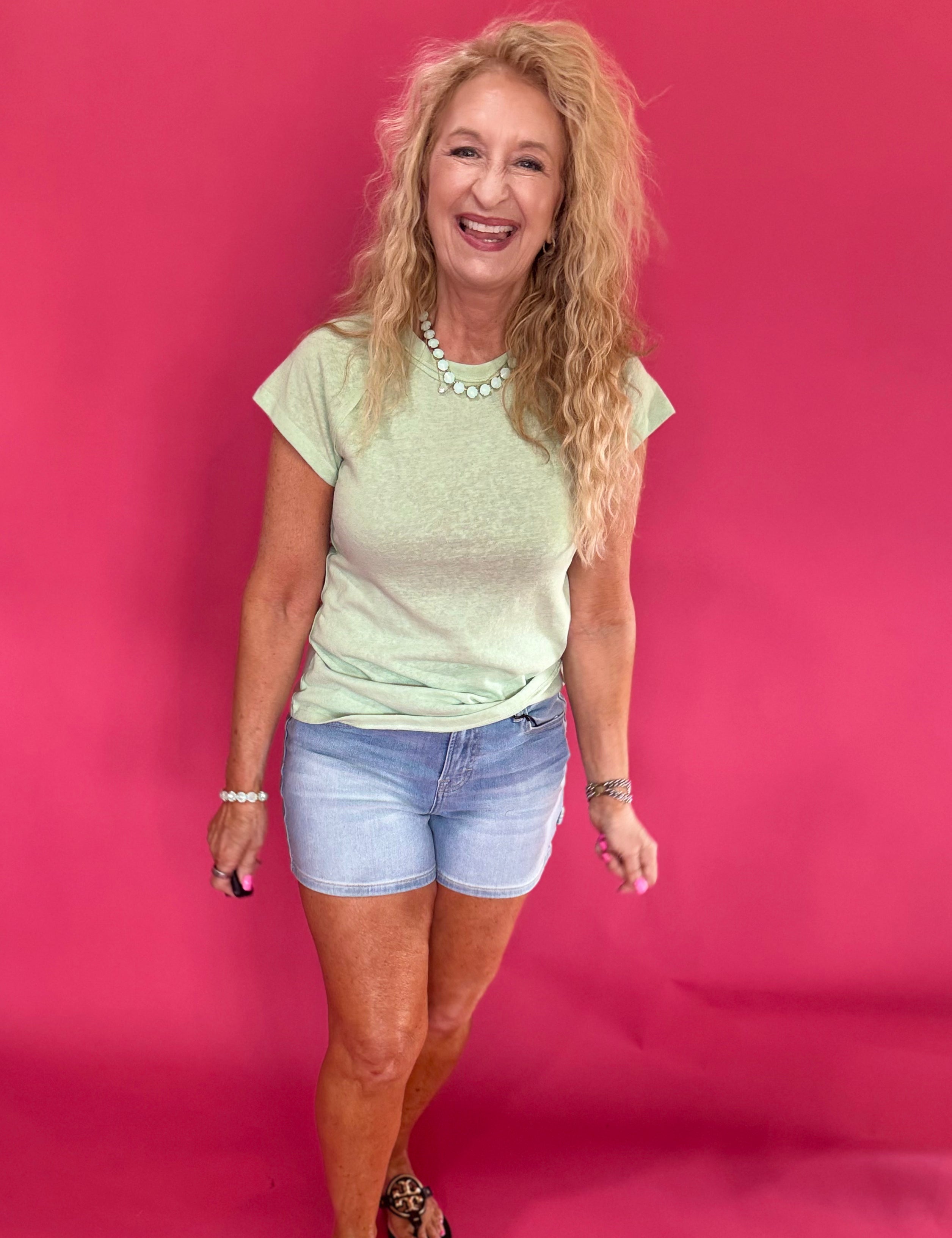 The “Sunshine & Chill” Boxy Tee in Green