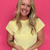 The “Sunshine & Chill” Boxy Tee in Yellow - Shabby 2 Chic Boutiques
