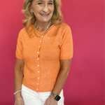 The “Sunshine State of Mind” Button Cardigan in Orange - Shabby 2 Chic Boutiques