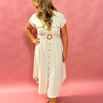 The Sutton Belted Shirt Dress in Tan
