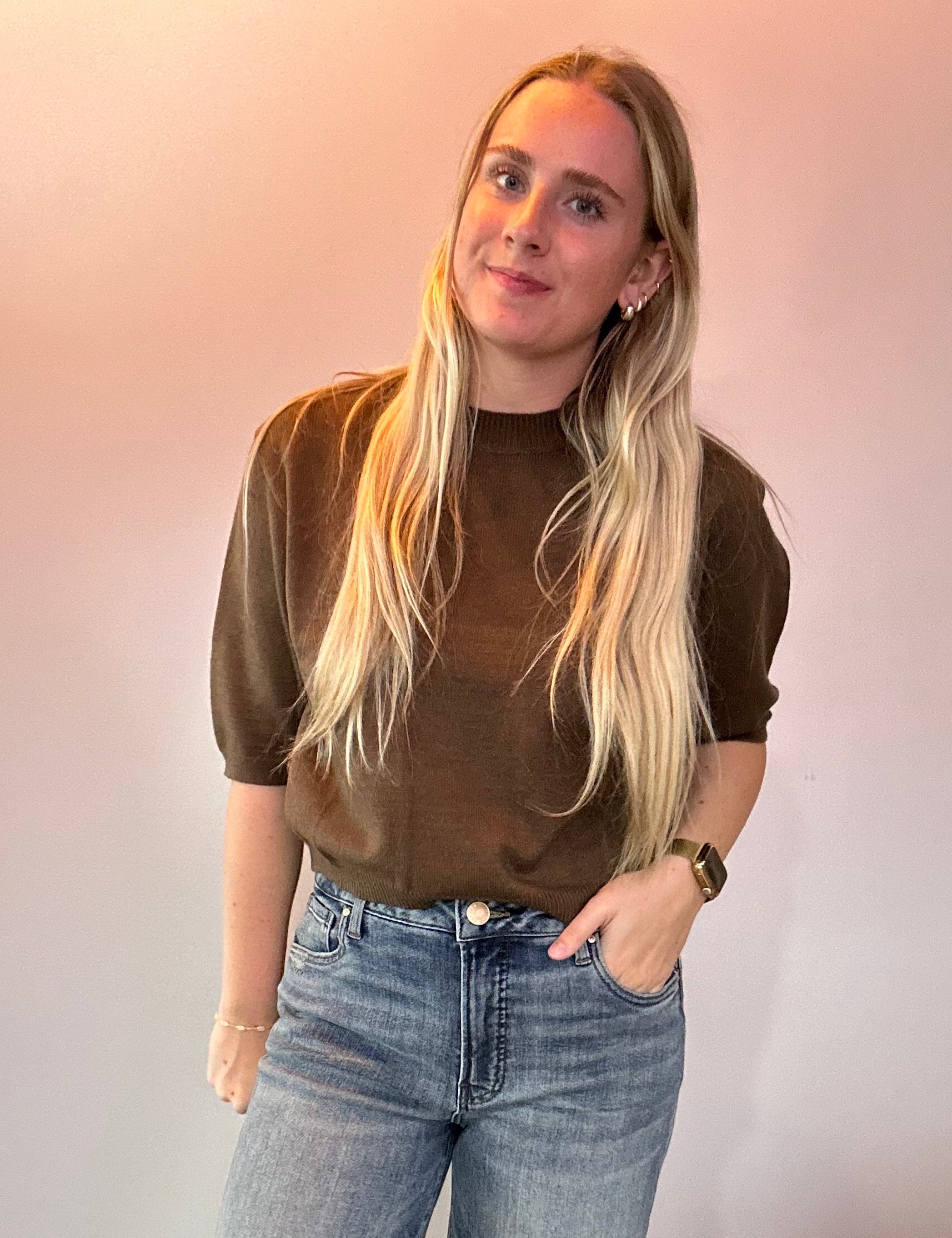The Sutton Sweater Top in Olive