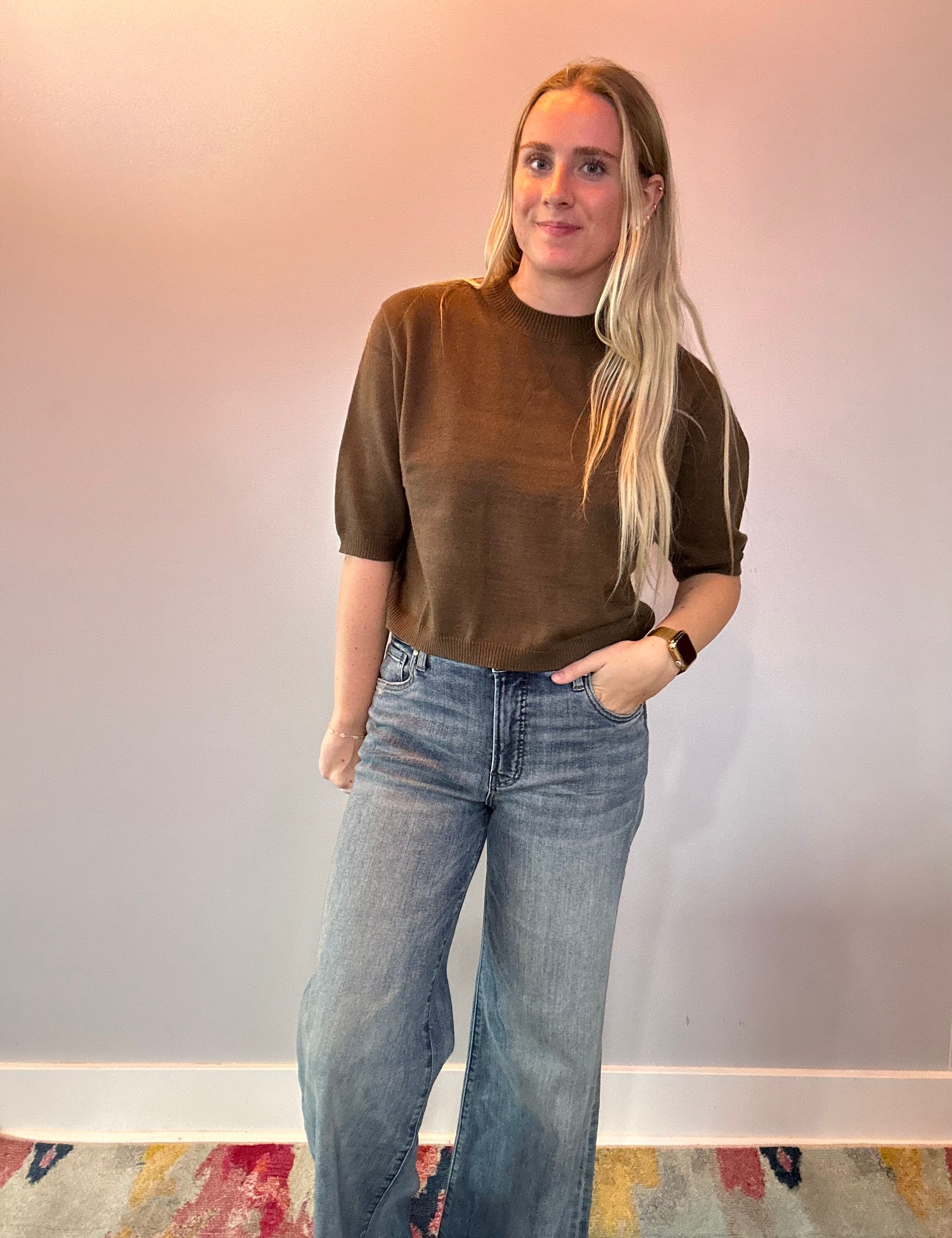 The Sutton Sweater Top in Olive