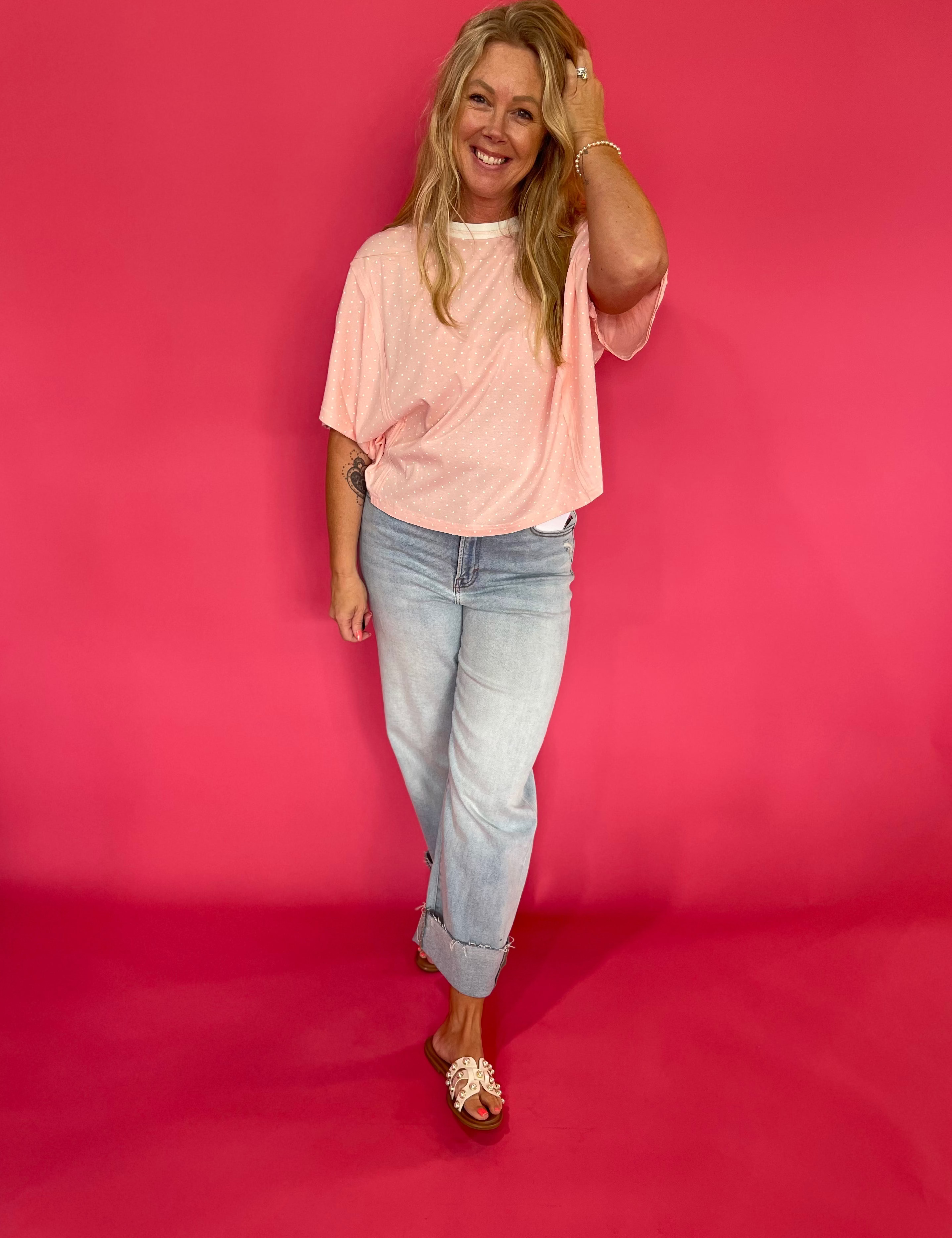 The Sweet Spot Polka Dot Knit Top