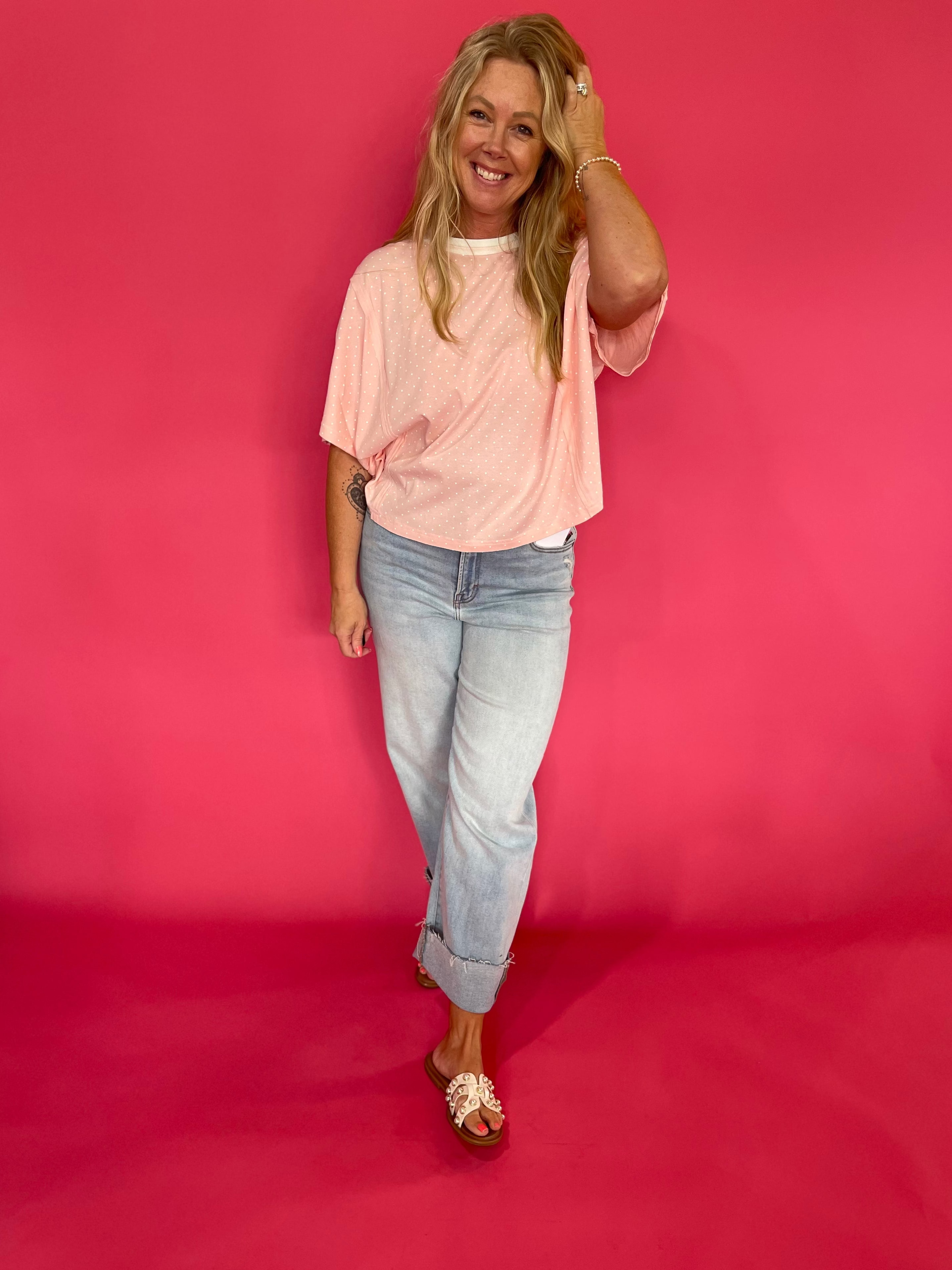 The Sweet Spot Polka Dot Knit Top