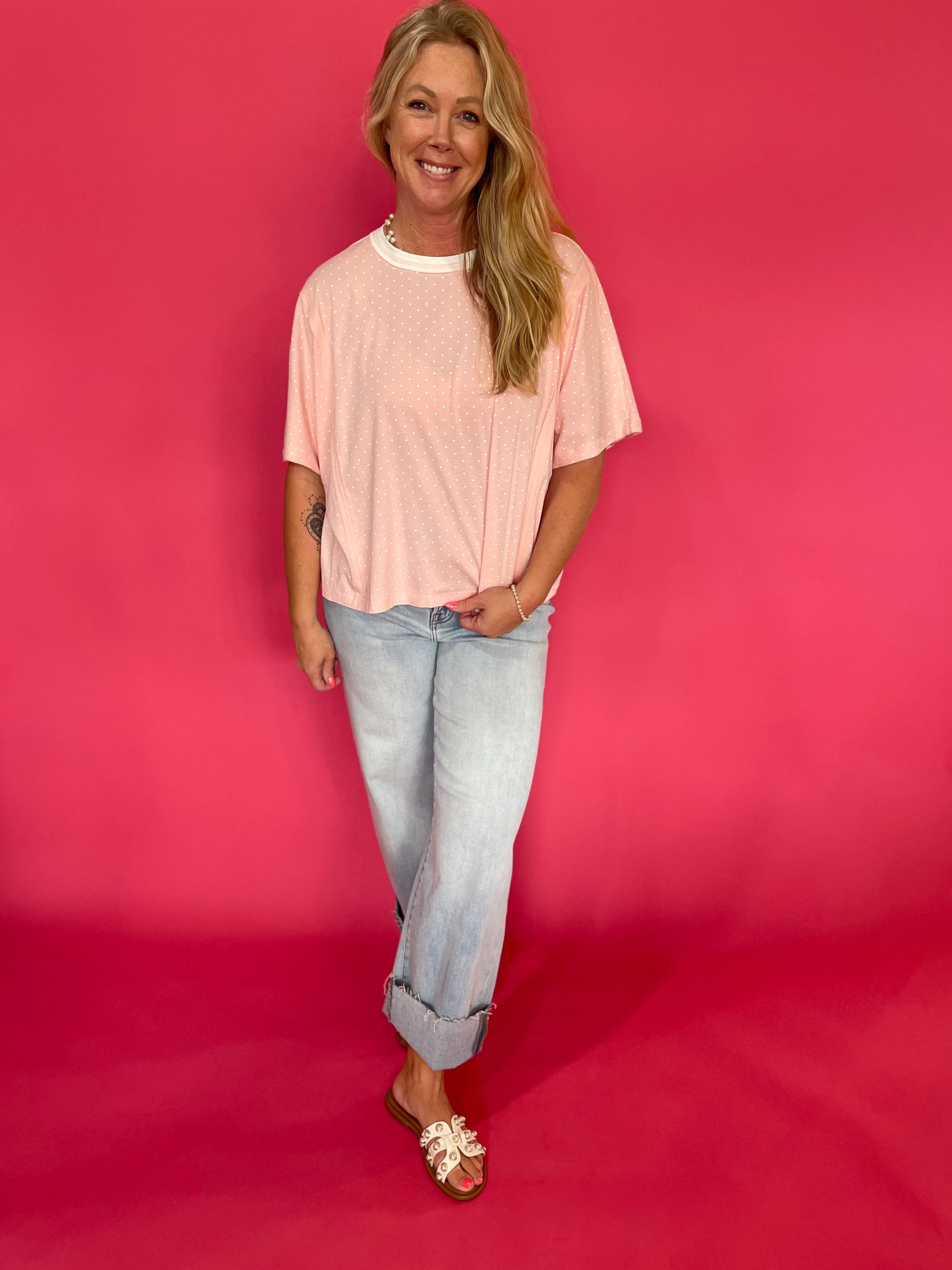 The Sweet Spot Polka Dot Knit Top