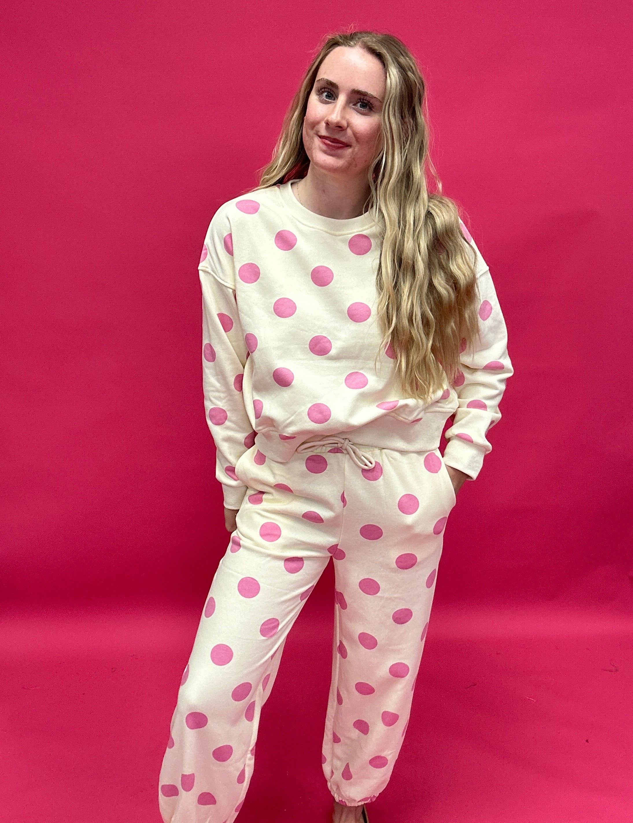The Sweet Spot Polka Dot Sweatpants - Shabby 2 Chic Boutiques