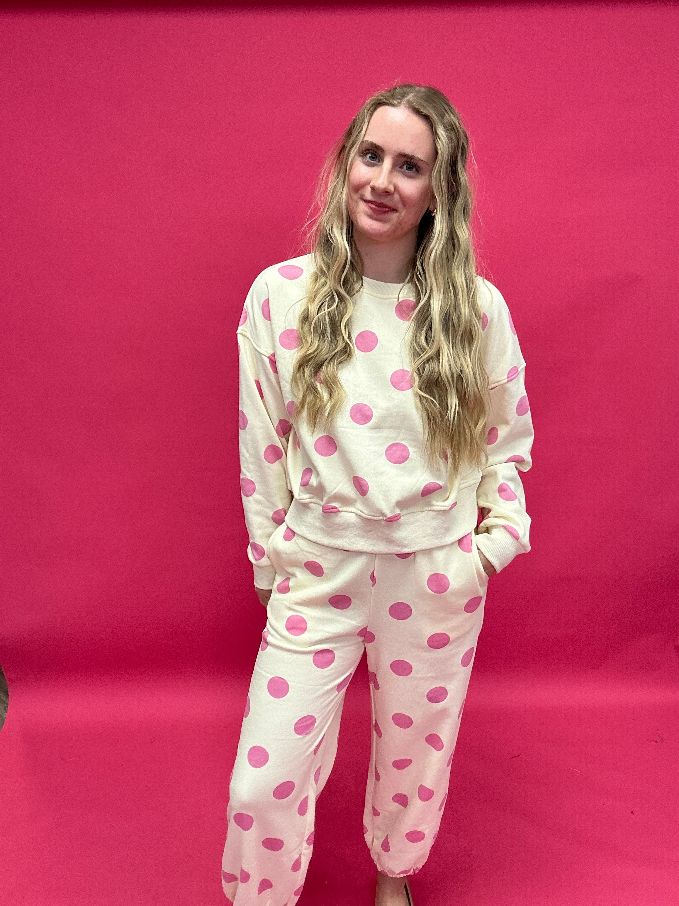 The Sweet Spot Polka Dot Sweatpants - Shabby 2 Chic Boutiques