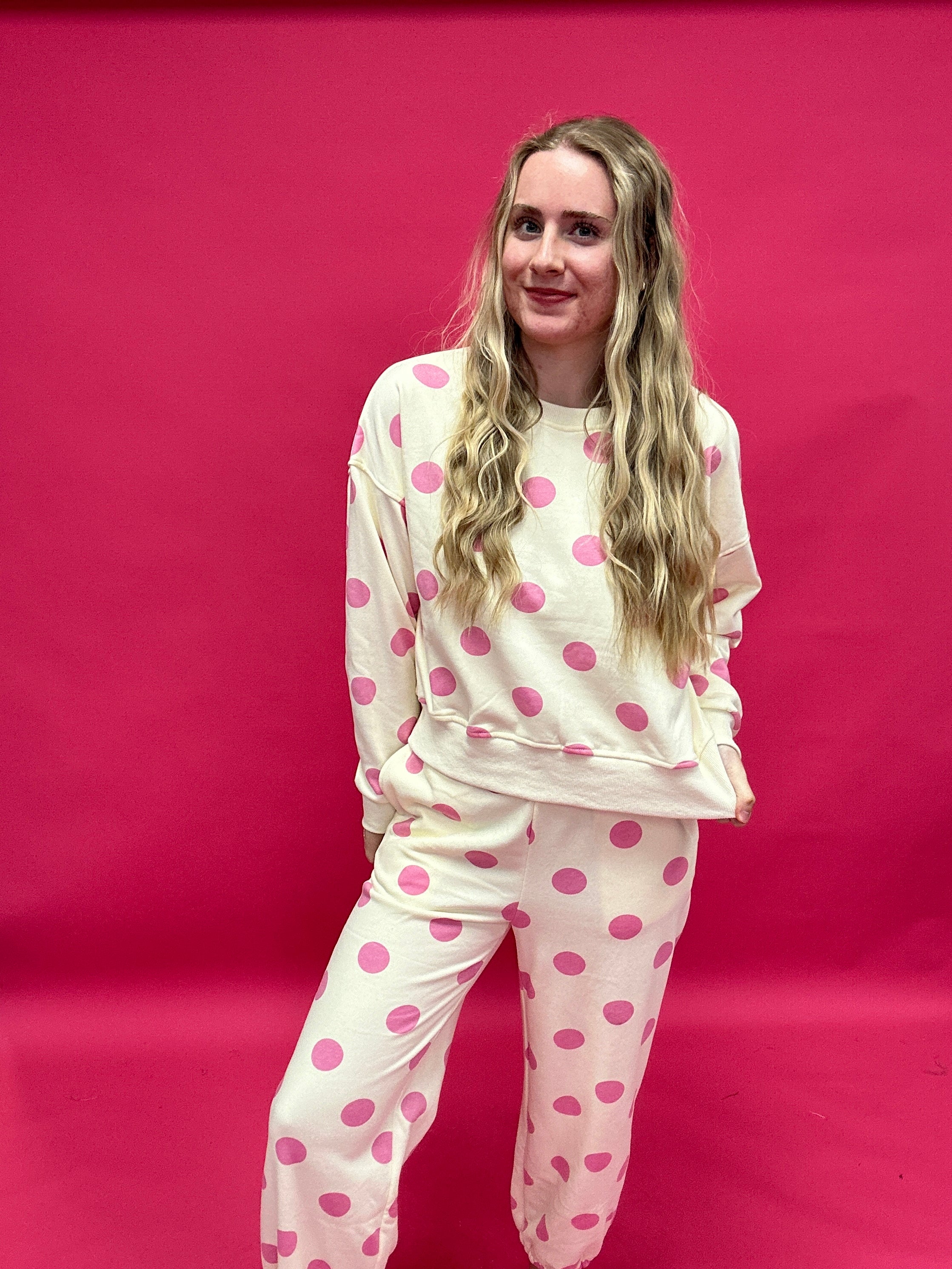 The Sweet Spot Polka Dot Sweatpants - Shabby 2 Chic Boutiques