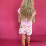 The Sweet & Structured Frill Knit Top in Pink