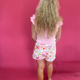 The Sweet & Structured Frill Knit Top in Pink