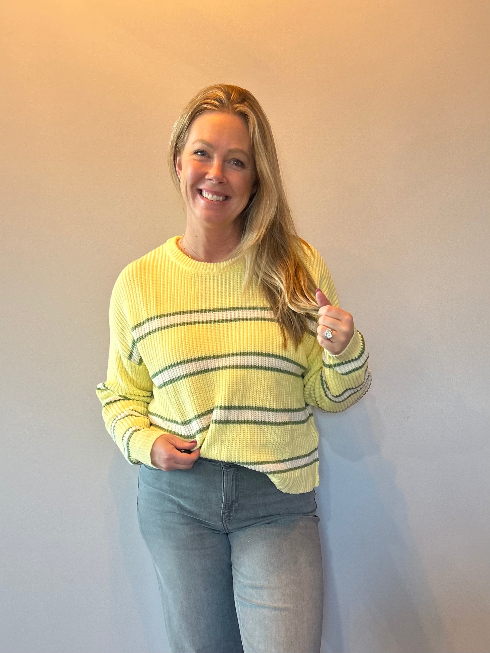 The Weekend Striped Sweater in Yellow