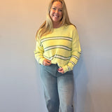 The Weekend Striped Sweater in Yellow