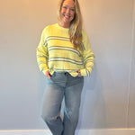 The Weekend Striped Sweater in Yellow