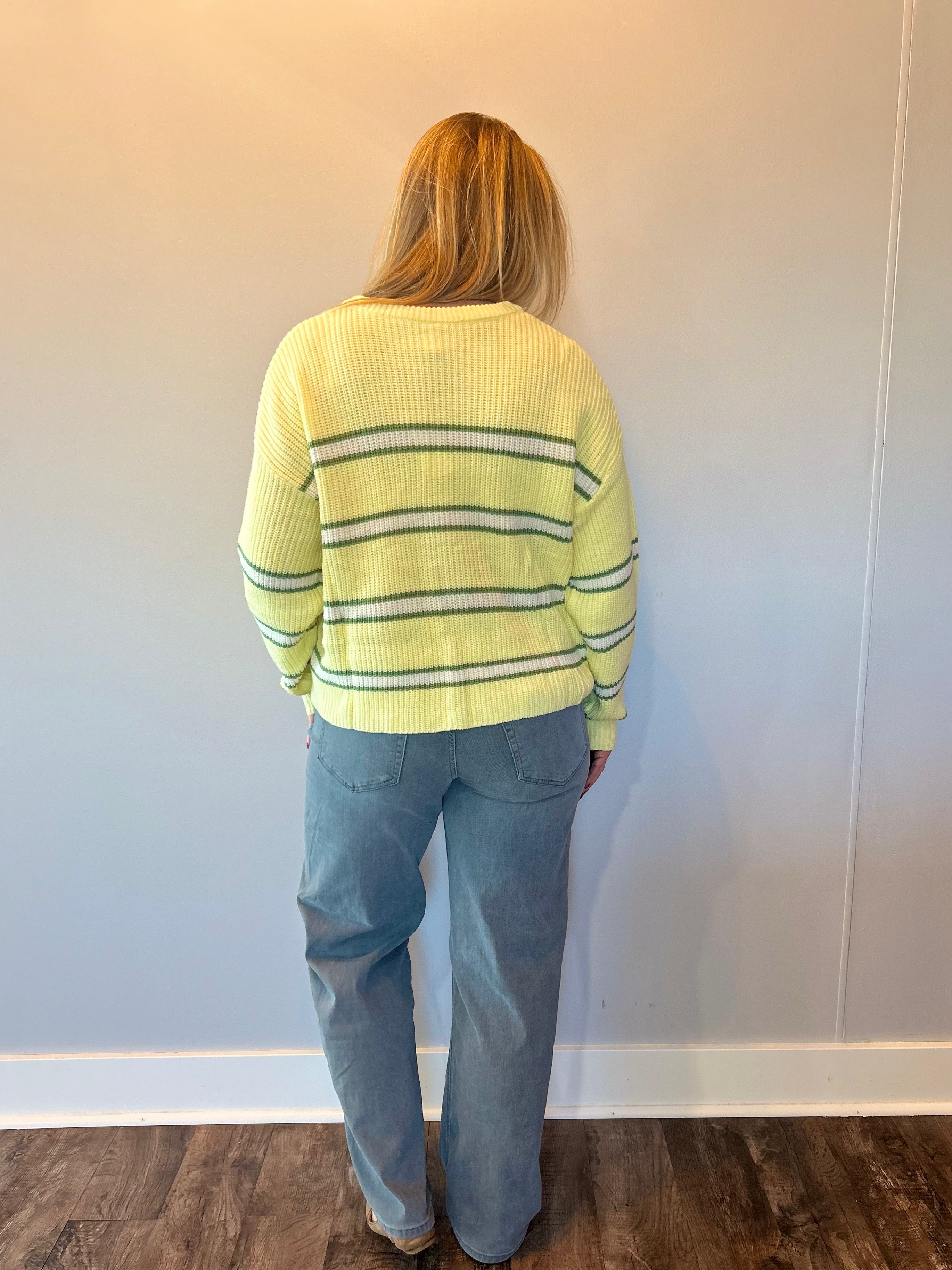 The Weekend Striped Sweater in Yellow
