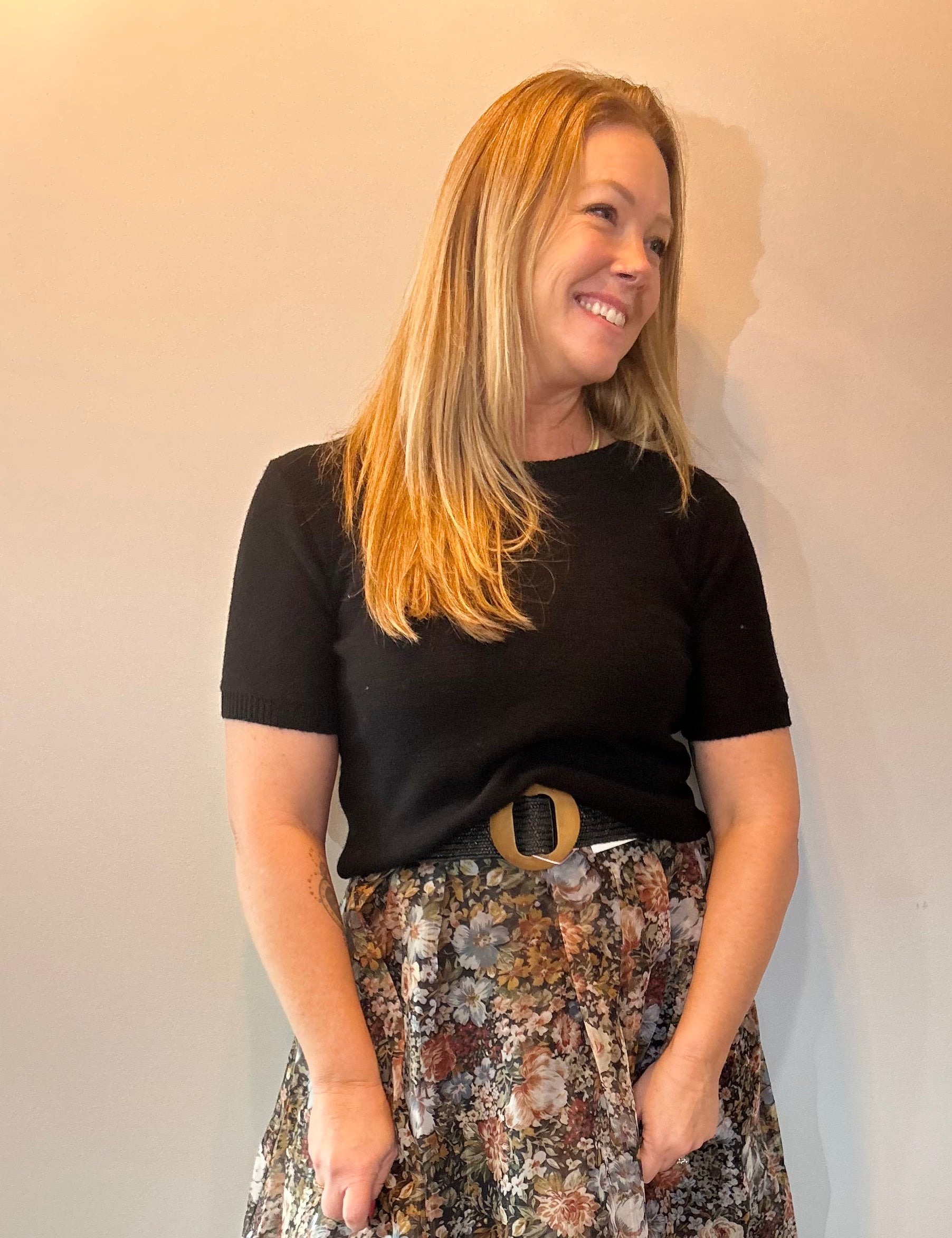 Timeless Charm Knit Top in Black