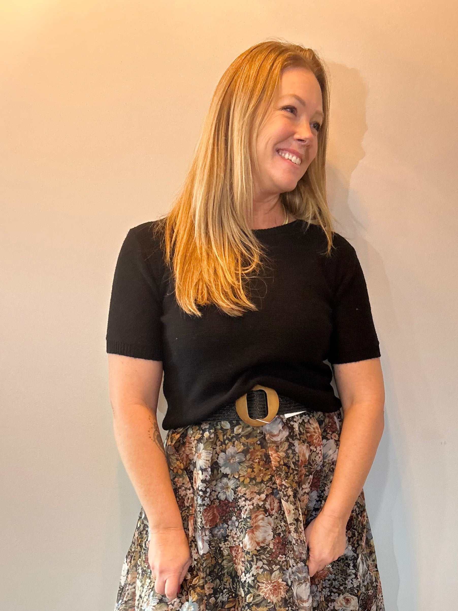 Timeless Charm Knit Top in Black