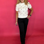 Timeless Charm Polka Dot Statement Sweater Top - Shabby 2 Chic Boutiques