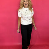 Timeless Charm Polka Dot Statement Sweater Top - Shabby 2 Chic Boutiques