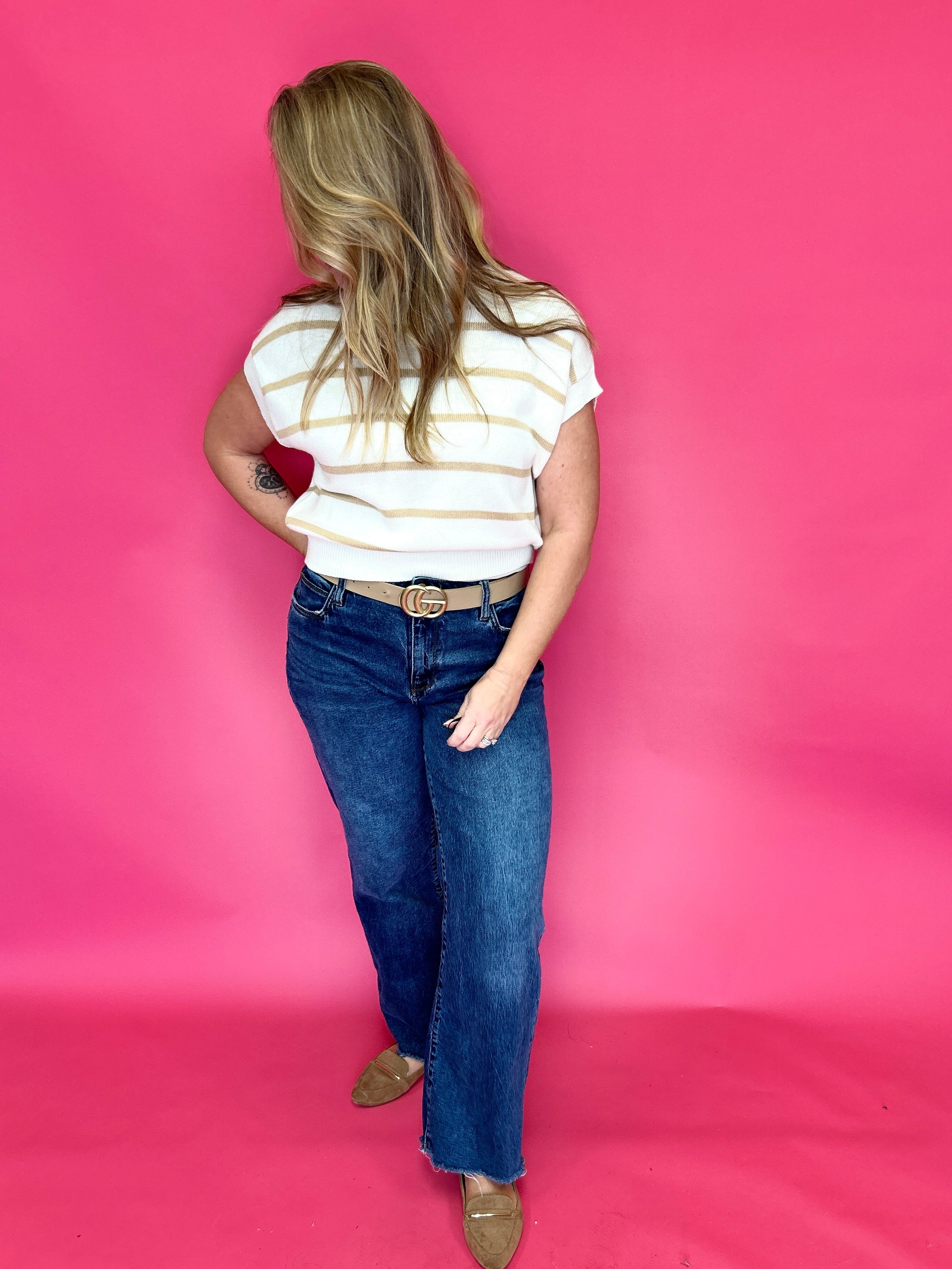 Timeless Stripe Lightweight Knit Top - Shabby 2 Chic Boutiques