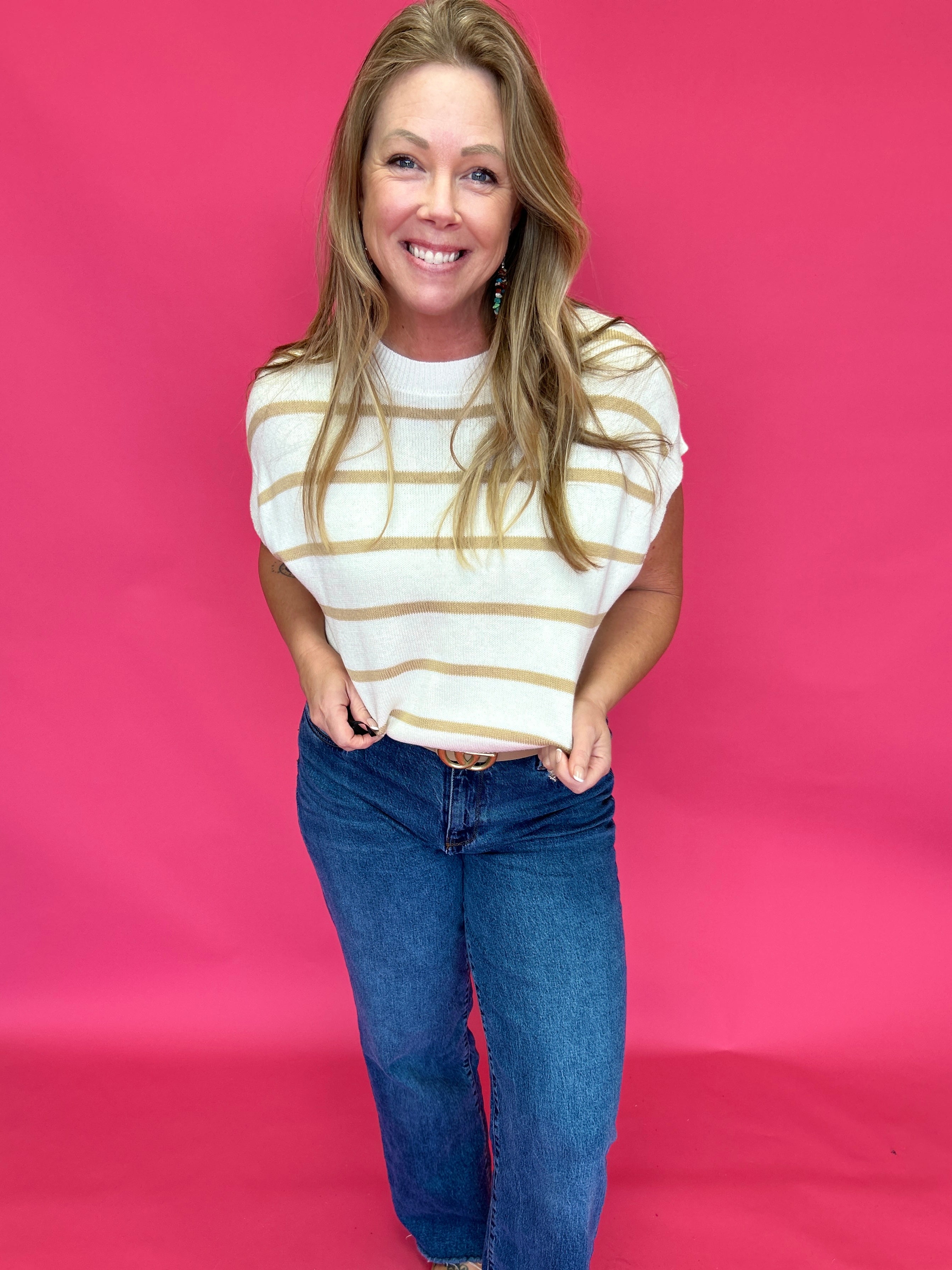 Timeless Stripe Lightweight Knit Top - Shabby 2 Chic Boutiques