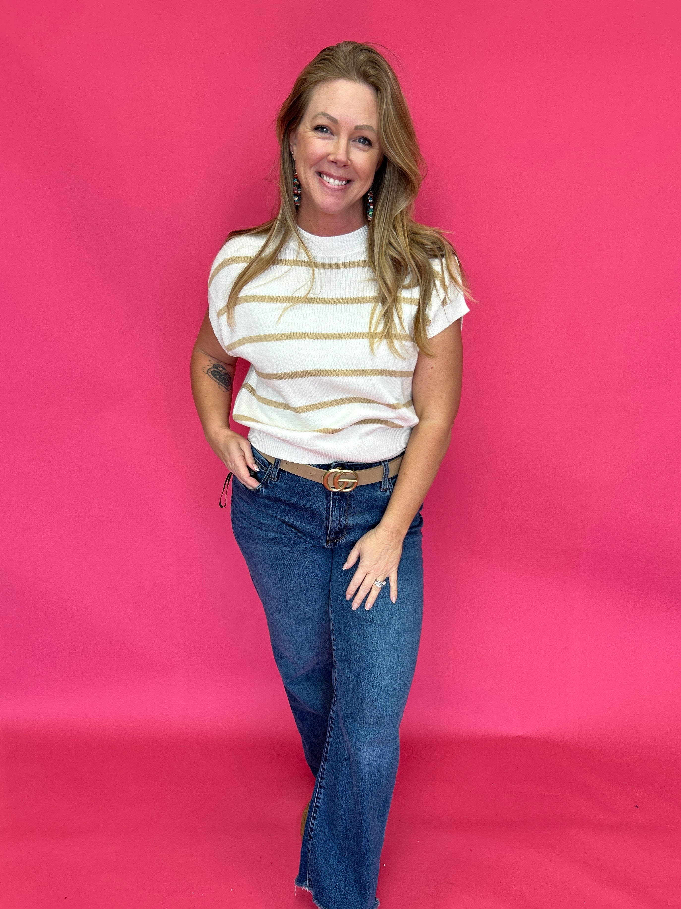 Timeless Stripe Lightweight Knit Top - Shabby 2 Chic Boutiques