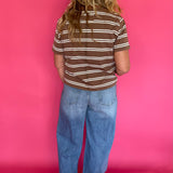 Timeless Stripe Relaxed Fit Tee in Brown