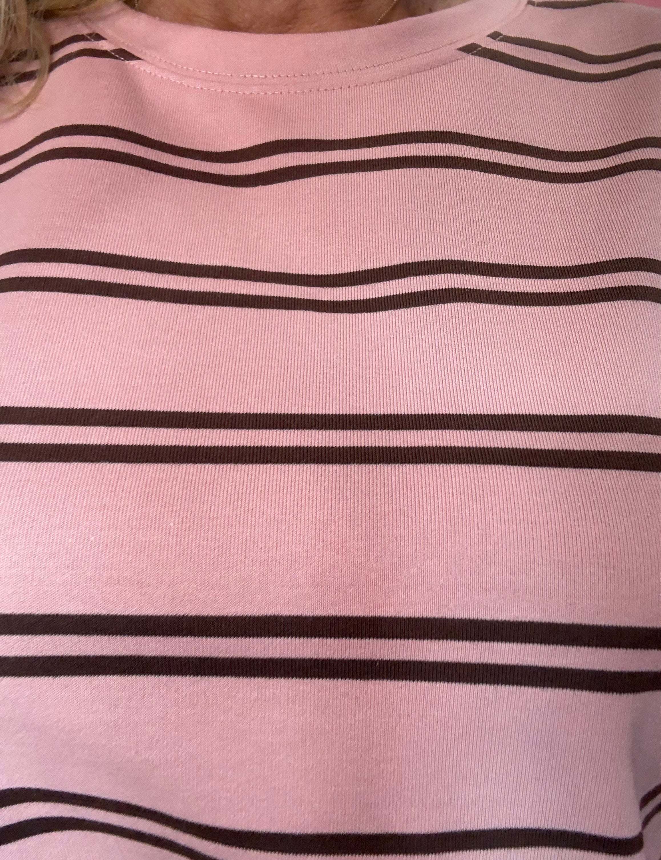Timeless Stripe Relaxed Fit Tee in Pink